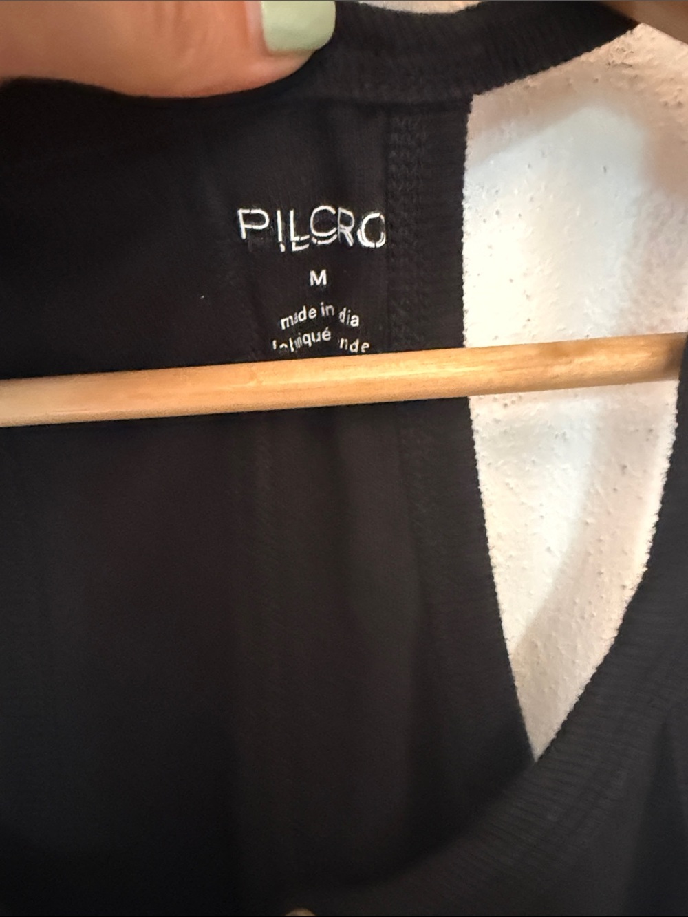 Pilcro Black Ribbed Racerback Tank with Button Placket - Picture 2 of 2